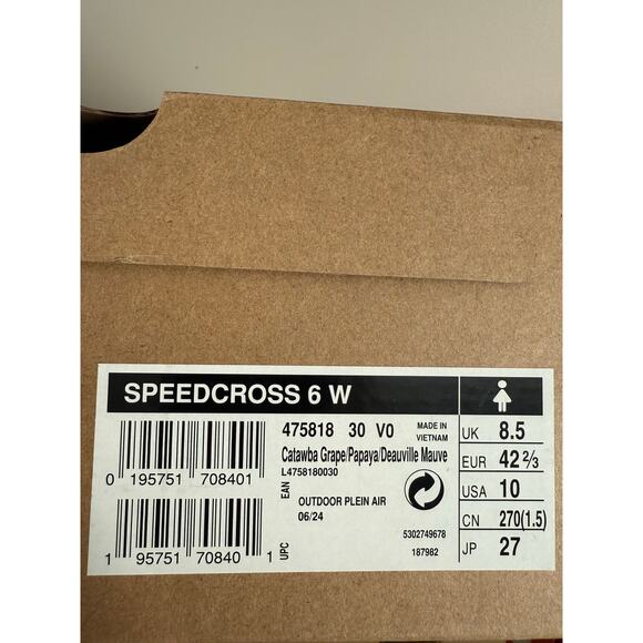 Salomon Woman’s Pink Purple Speedcross 6 Trail Running Sneaker- Size 10 - Picture 8 of 8